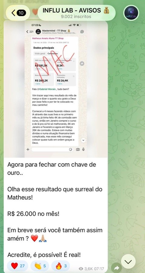 Aluno Matheus, R$26 mil no mês